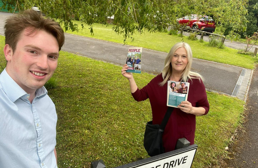 Supporters campaigning for Caroline Nokes